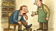 Vtip: Muž zkouší boty a vytáhne jazyk