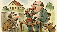 Vtip: Sedí zbohatlík na zahradě vily…