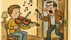 Vtip: Syn hraje na housle, táta šílí