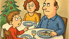 Vtip: Při štědrovečerní večeři se ptá synek