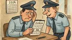Vtip: Policajt čte kalendář a nadává…