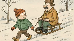 Vtip: Tati, už mě sáňkování nebaví…