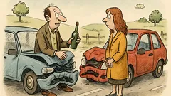 Vtip: Muž a žena se srazí v autech