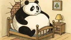 Vtip: Co dělá panda bez místa?