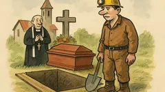 Vtip: Víte, co dostane horník po smrti?
