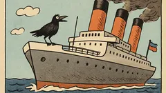 Vtip: Víte, jak dělá vrána na Titaniku?