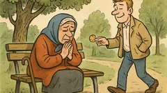 Vtip: Sedí babička v parku a modlí