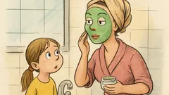 Vtip: Dcerka kouká, mamka má masku