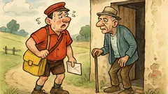Vtip: Udýchaný pošťák přinese dědovi důchod