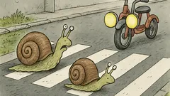 Vtip: Učí šnek syna přecházet silnici