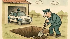 Vtip: Víte, proč policajti kopou za garáží?