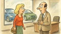 Vtip: Blondýna přijde do autosalonu