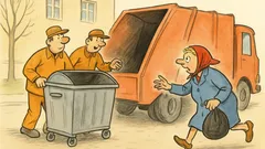 Vtip: Popeláři vyprazdňují kontejner, přiběhne paní