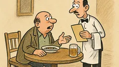 Vtip: Číšník: „Máte objednaný stůl?“