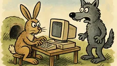 Vtip: Králík sedí u počítače a ťuká