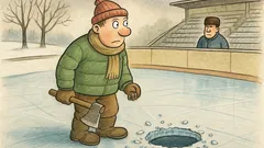 Vtip: Rybář seká díru do ledu…