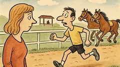 Vtip: Čemu se věnuješ? Závodím s koňmi.