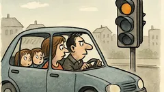 Vtip: Oranžová na semaforu, máma brzdí, táta jede