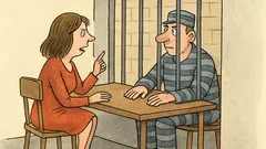 Vtip: Manželka navštíví muže ve vězení…