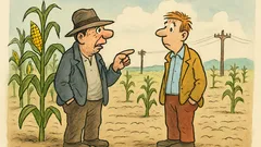 Vtip: Kukuřice roste jako telegrafní sloupy