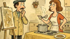 Vtip: Mladý malíř se oženil s kráskou