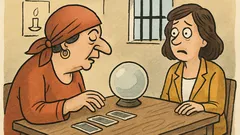 Vtip: Žena si nechává věštit u kartářky