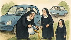 Vtip: Jedou jeptišky autem a dojde benzín