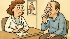 Vtip: Muž u lékařky, příznaky?