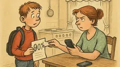 Vtip: Přijde chlapeček ze školy...