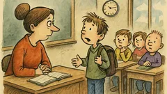 Vtip: Pepíček přijde pozdě do školy…