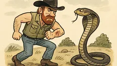 Vtip: Chucka Norrise uštkla kobra královská