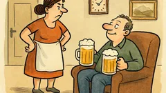 Vtip: Žena: „Pivo máš?“