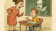 Vtip: Učitelka: Víš, kdo byl Shakespeare?
