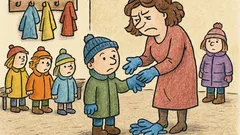 Vtip: Ve školce zase oblékají prstové rukavice…