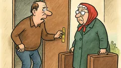 Vtip: Přijde muž domů, tchyně u dveří