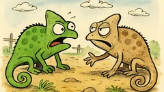 Vtip: Hádají se dva chameleoni...