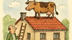 Vtip: Politika je jako kráva na střeše