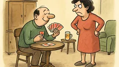 Vtip: Musíš furt hrát karty a do hospody?